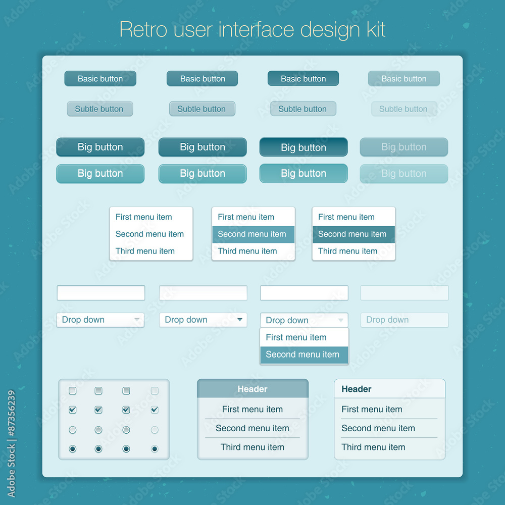 Modern user interface screen button template for mobile smart