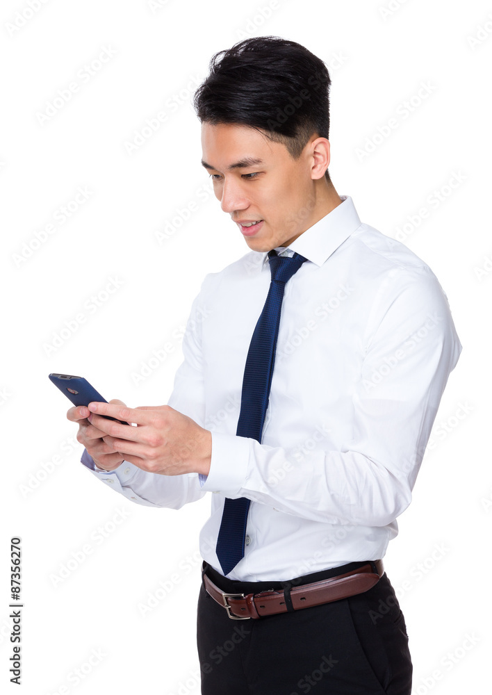 Businessman use of the cellphone Businessman use of the cellphone