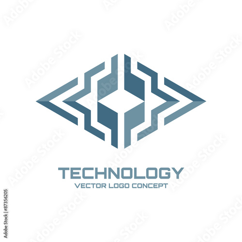 Technology - vector logo concept illustration. Abstract geometric logo sign. Vector logo template. Design element.