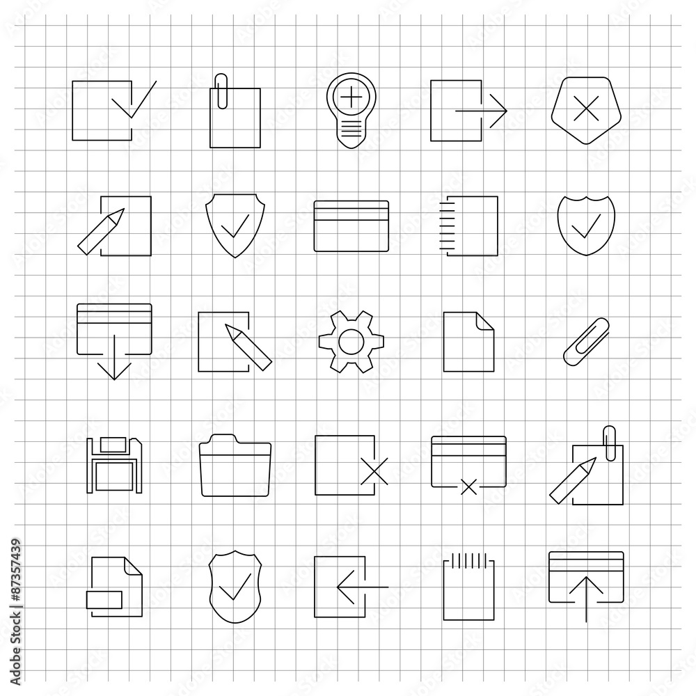 Set of linear universal icons, vector illustration. Set of linear universal icons, vector illustration.