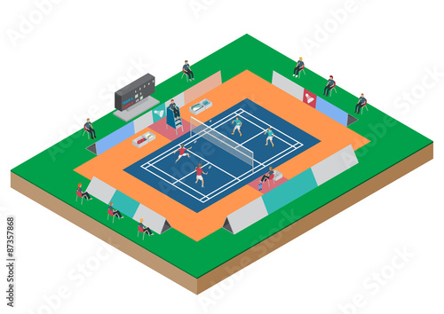 Badminton competition double match