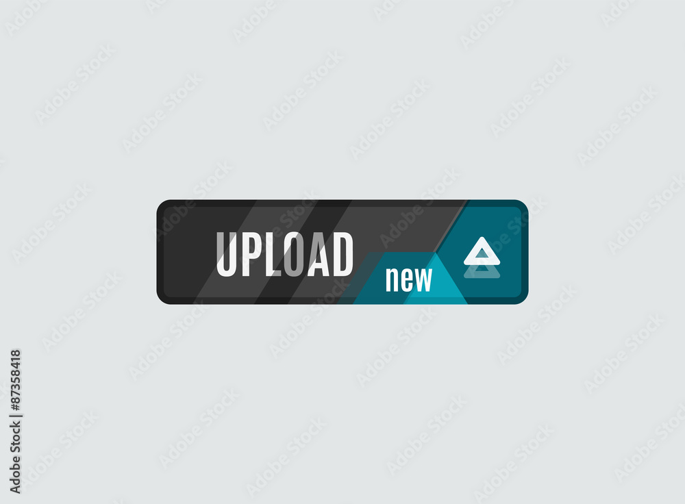 Upload button, futuristic hi-tech UI design Upload button, futuristic hi-tech UI design