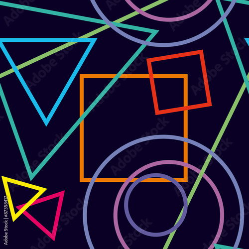 abstract geometric figures on dark blue background. seamless tex