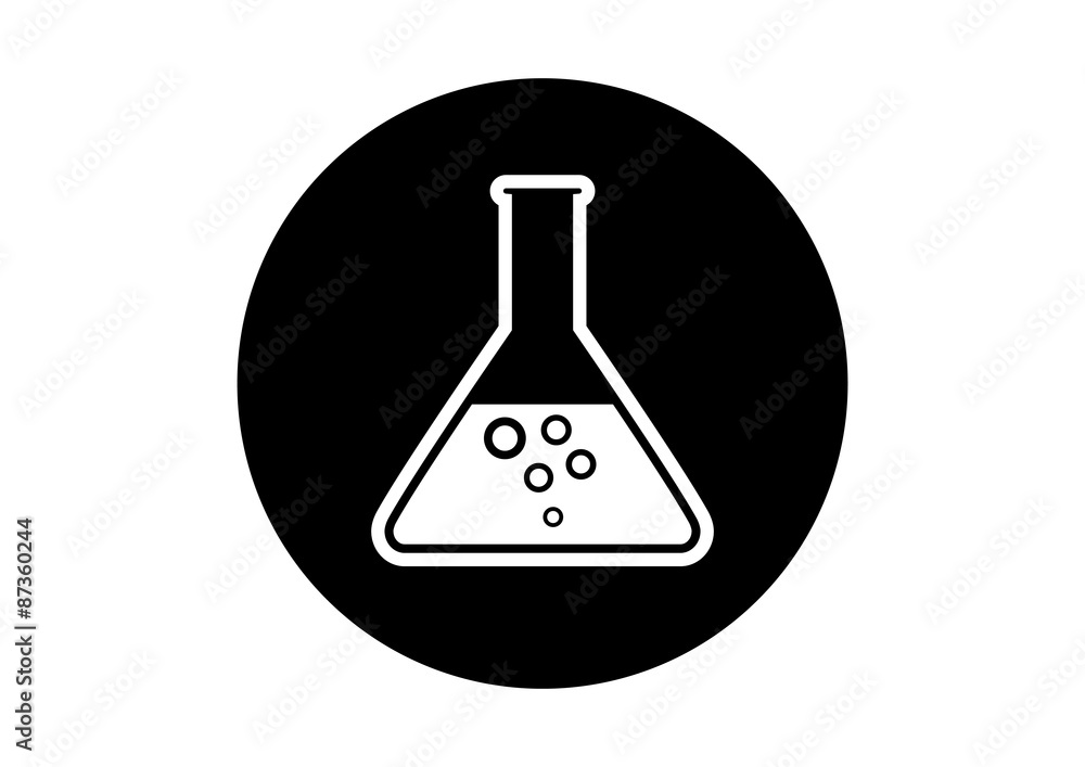 Black and white laboratory glass on white background Black and white laboratory glass on white background