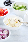 feta and other ingredients for salad