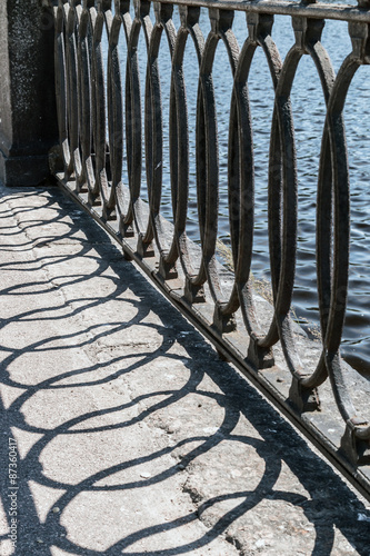 Detail of the an embankment railing
