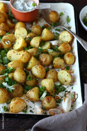 baked potatoes with fresh herbs