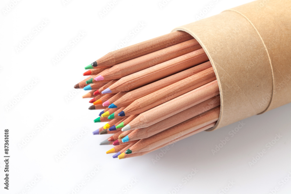 Fototapeta premium color pencil on white background