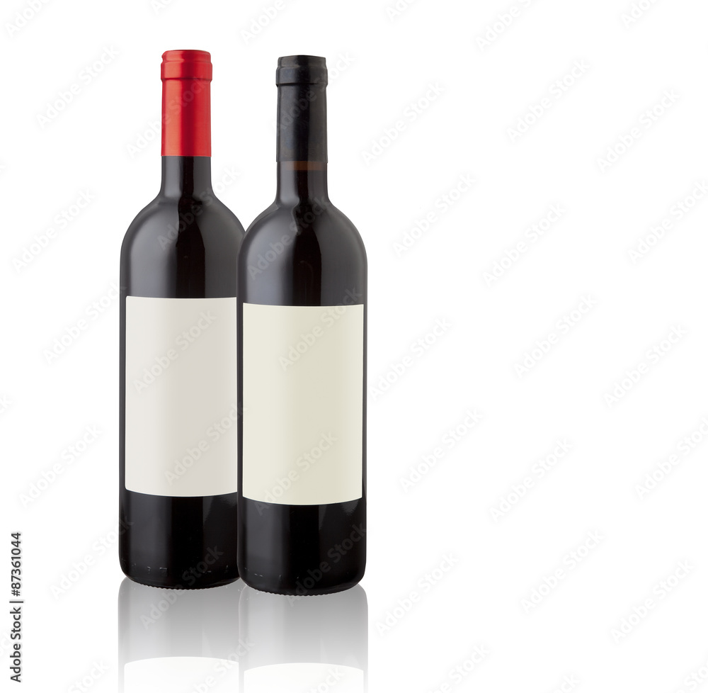 Wine bottles isolated on white Wine bottles isolated on white