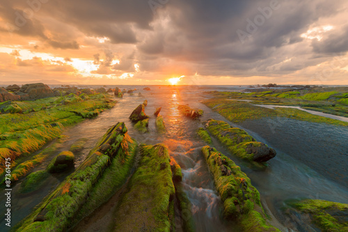 Sunset on the beach barrika