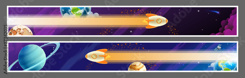 Set of space banners, vector design