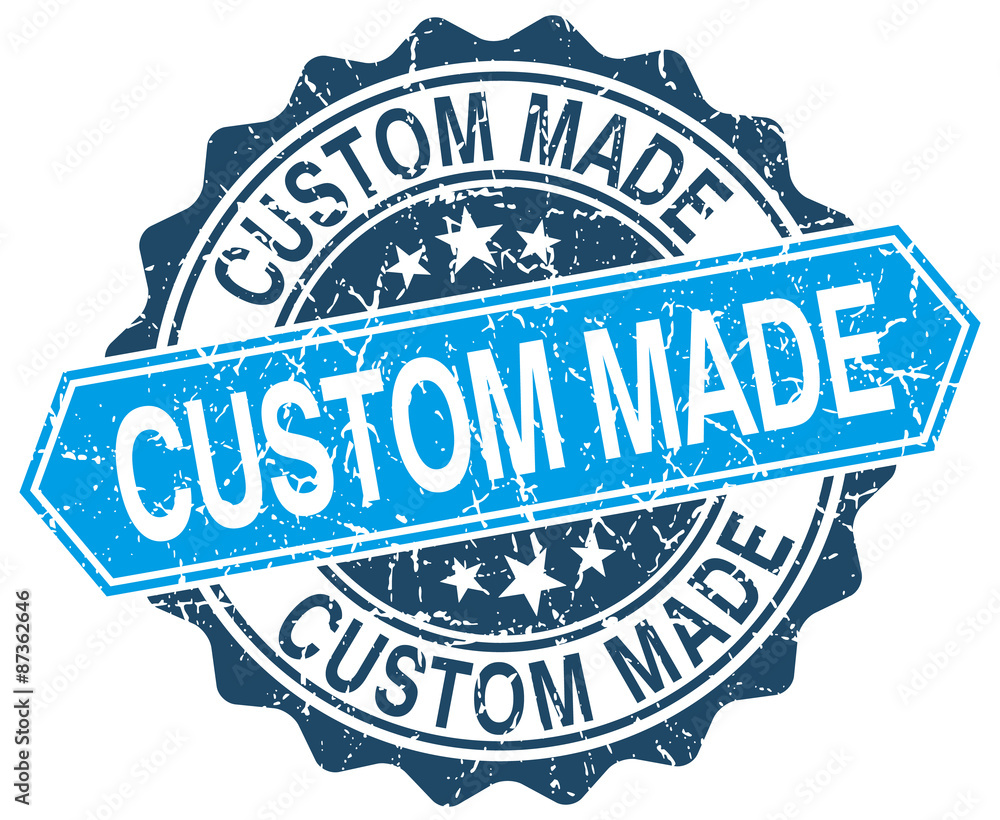 Fototapeta premium custom made blue round grunge stamp on white