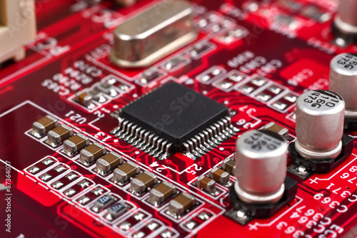 circuit board with microchip © vetkit