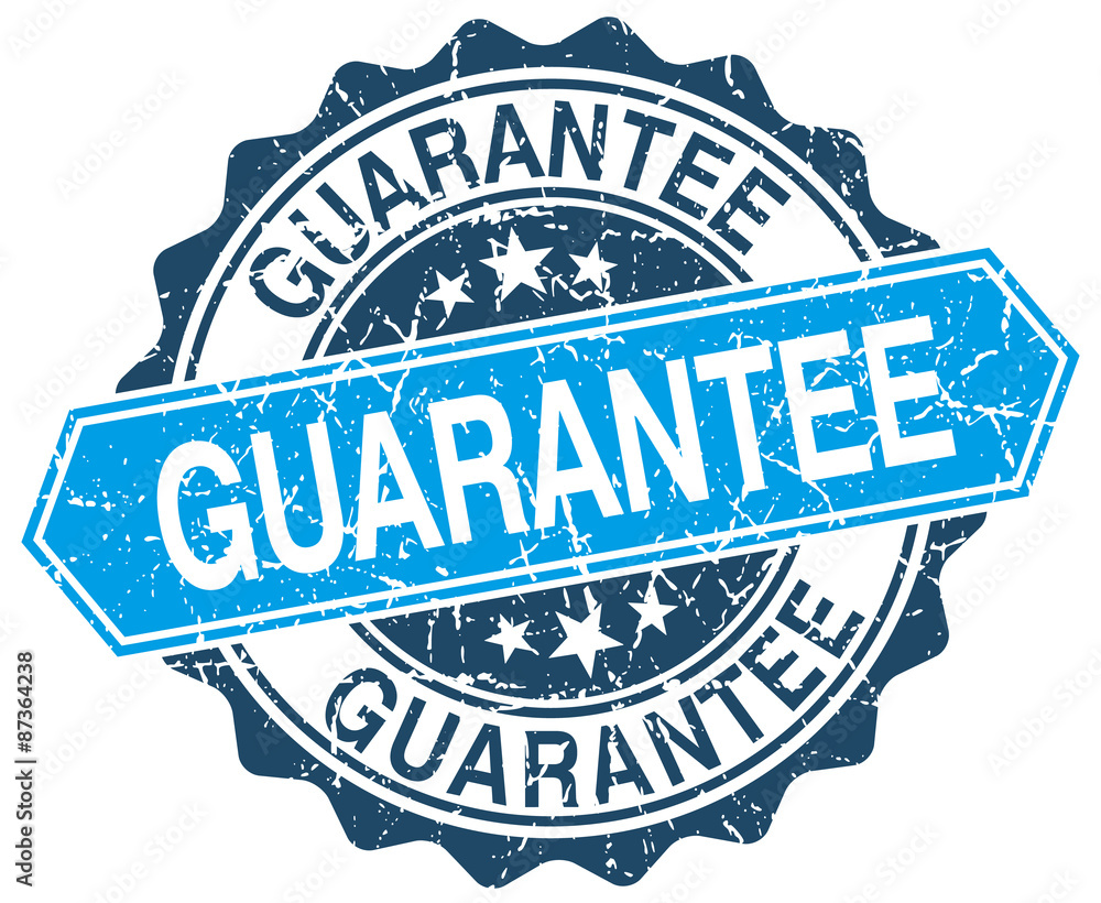 Fototapeta premium guarantee blue round grunge stamp on white