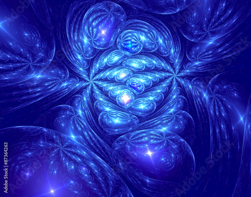 Abstract fractal. Magical blue Lights. 