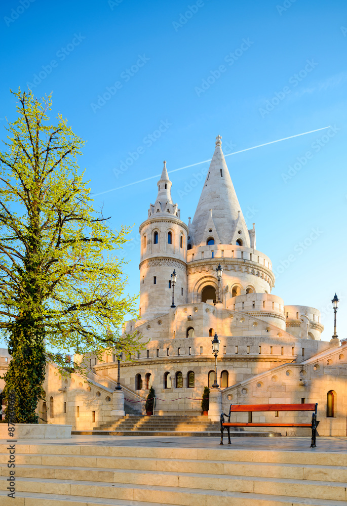 Fishermans Bastion in Budapest, Hungary, early morning
