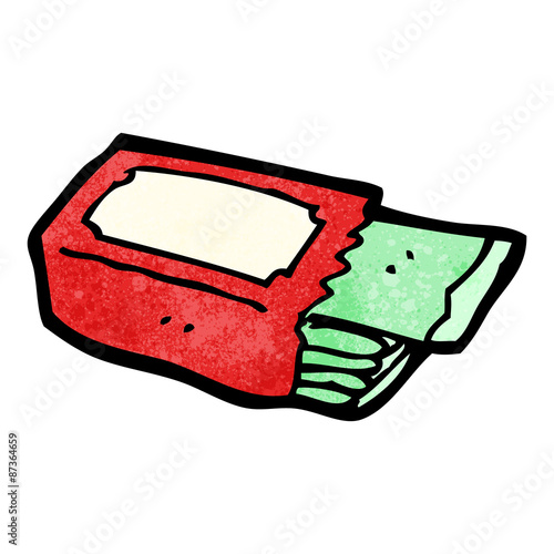 cartoon packet of chewing gum