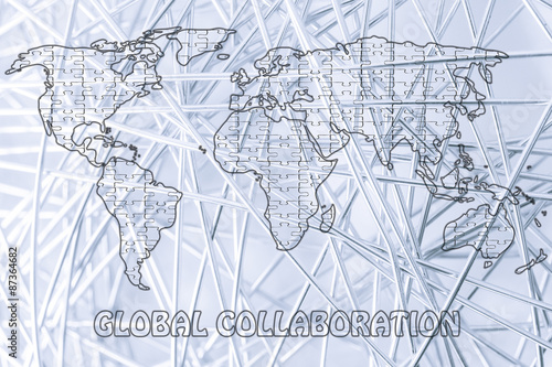 global collaborations, jigsaw puzzle world map