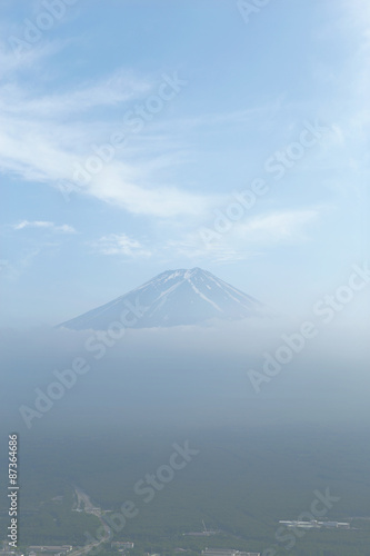 The Volcano Mountain inside many cloudy Blue sky around in the nice day