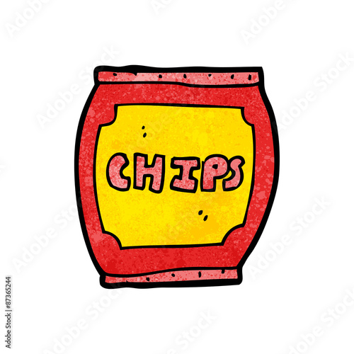 cartoon potato chips bag