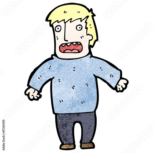 cartoon shocked blond man