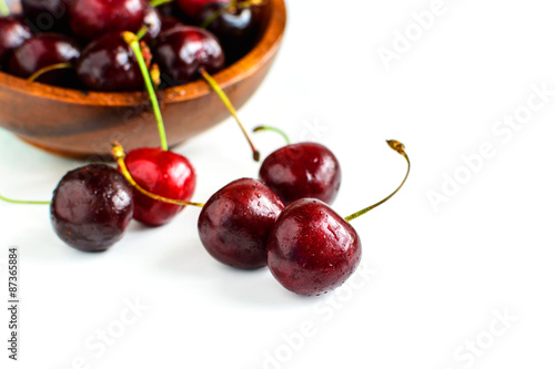 Group of Fresh cherry isolated on white background