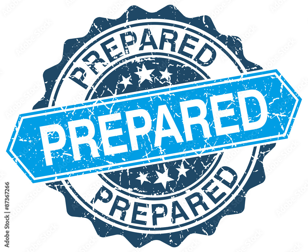 Fototapeta premium prepared blue round grunge stamp on white