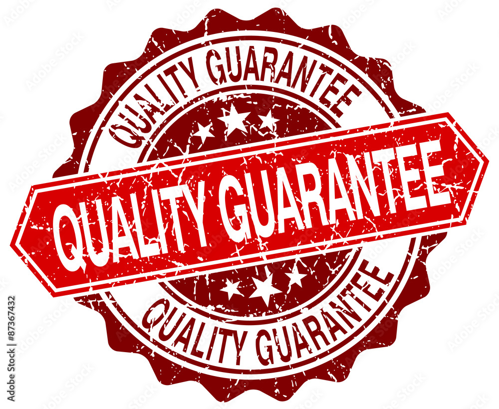 quality guarantee red round grunge stamp on white quality guarantee red round grunge stamp on white