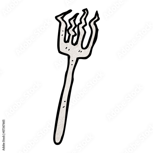 cartoon bent old fork