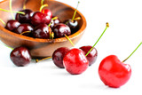 Group of Fresh cherry isolated on white background