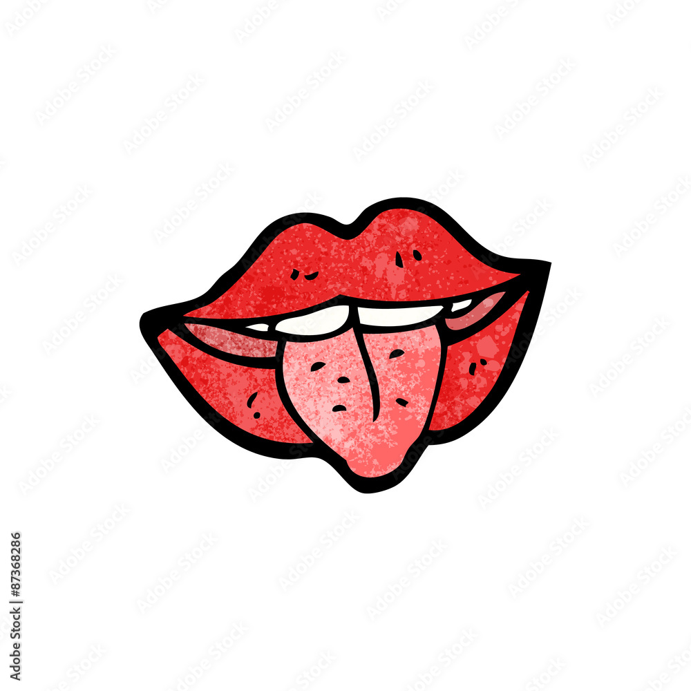 cartoon mouth sticking out tongue Stock Vector Adobe Stock