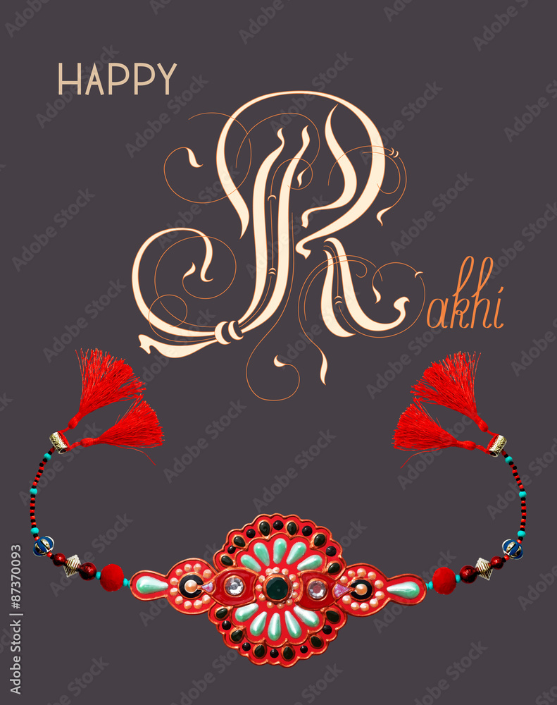 Obraz na plátně greeting card for indian festive sisters and brothers