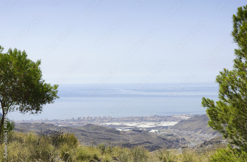 Panorámica de la costa de Almería, España
