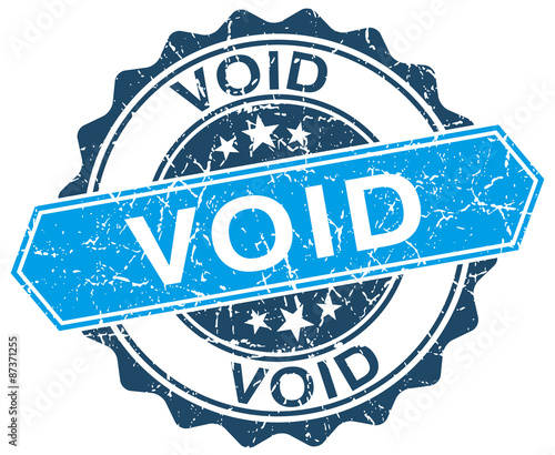 void blue round grunge stamp on white
