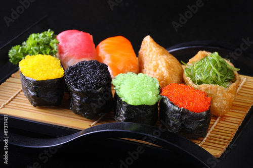 Colorful Sushi and Sushi rolls photo