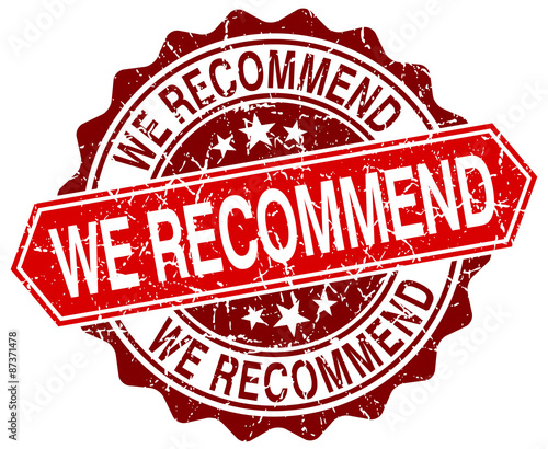 we recommend red round grunge stamp on white
