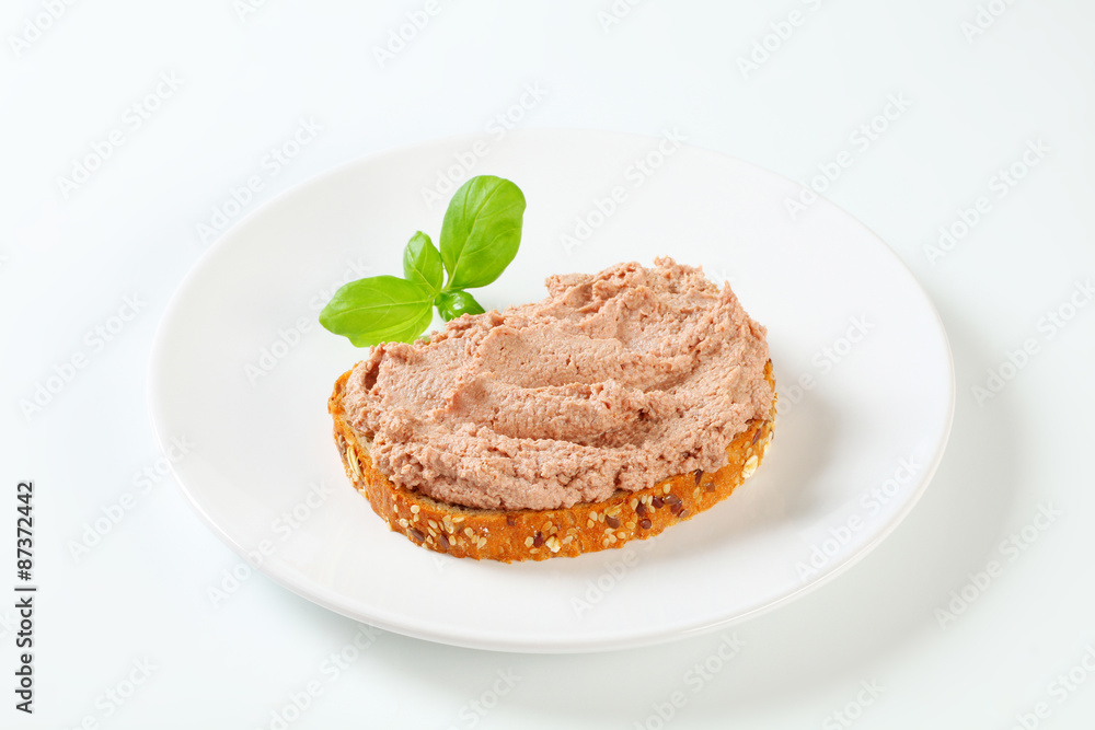 Bread with meat spread