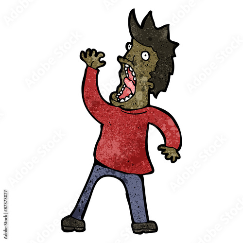 cartoon terrified man