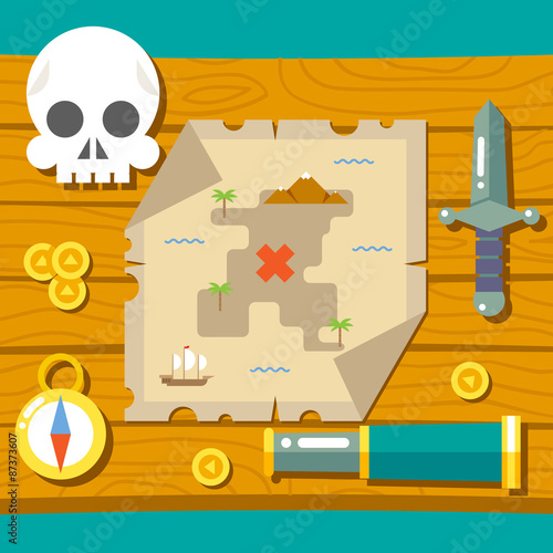 Pirate Treasure Adventure Game RPG Map Action Knife Gagger
