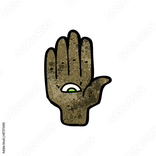 mystic hand symbol cartoon