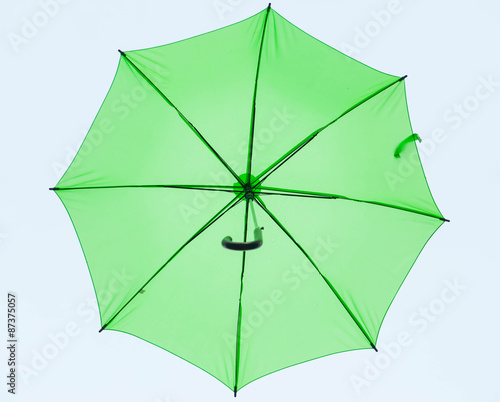 Streets are decorated with colorful umbrellas.  