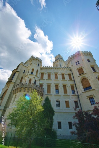 Белый замок романтический Глубока над Влтавой Чехия