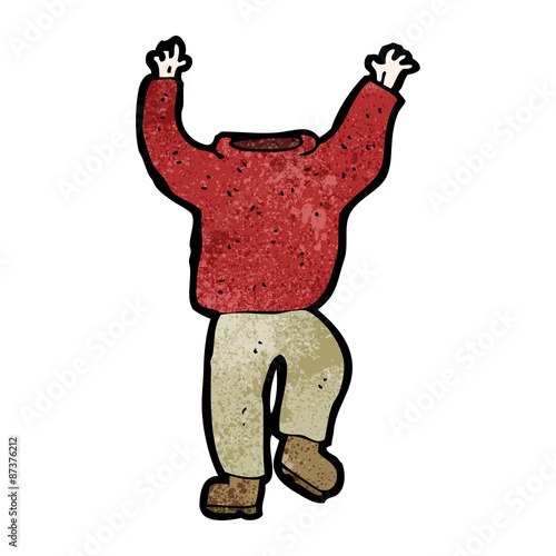 cartoon headless man