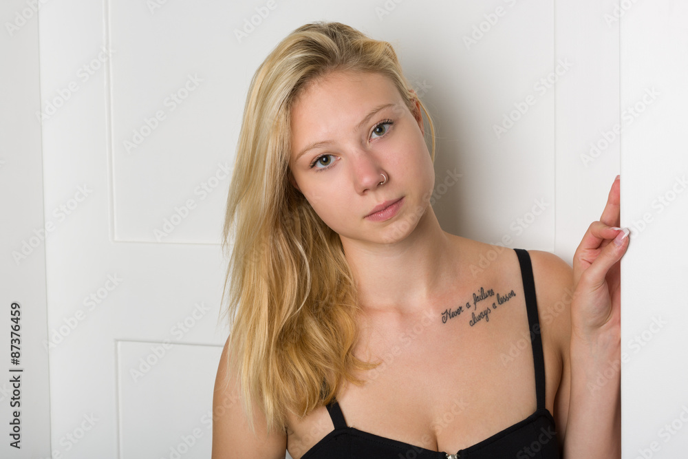 Beautiful blond woman with long hair Beautiful blond woman with long hair