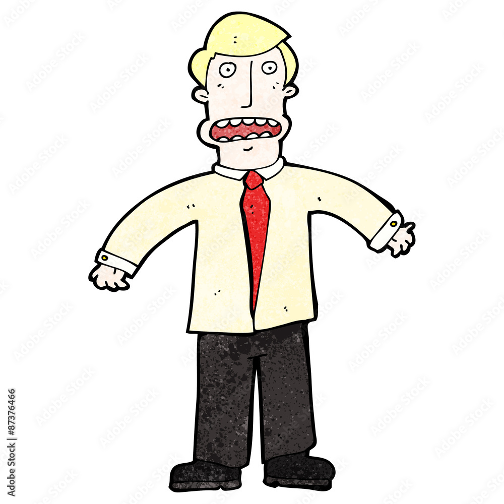 cartoon stressed businessman
