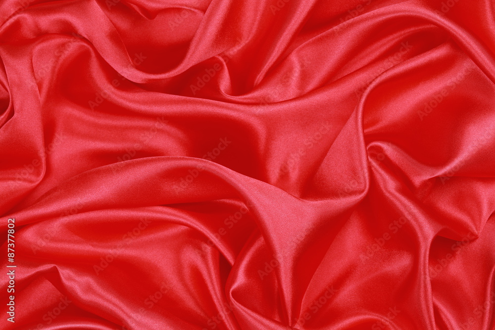 Obraz premium Red Silk cloth of wavy abstract background