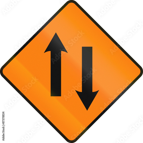 Free Download An Irish temporary road sign - Two lane area ahead - GFXLoad