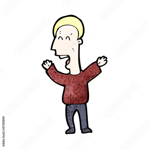 cartoon shouting blond man