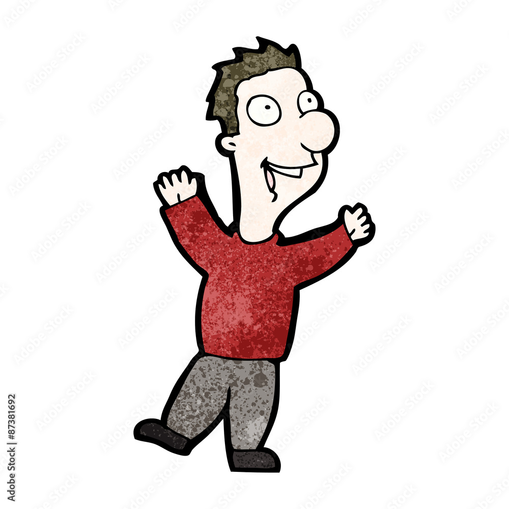 cartoon excited man cartoon excited man