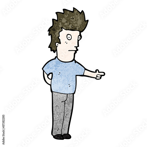 cartoon pointing man